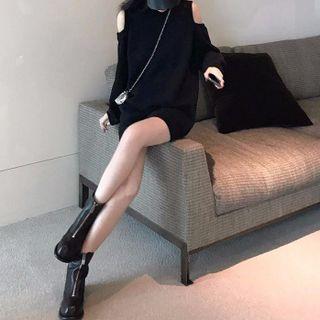 Cold-shoulder Sweater Dress