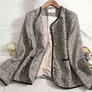 Patterned Jacket Black & Almond - One Size