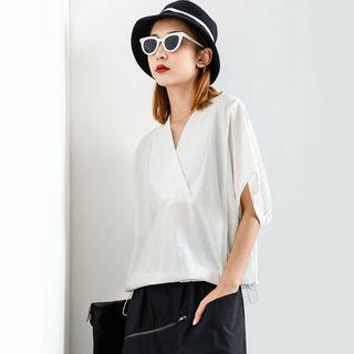 Drawstring-hem Loose-fit Blouse
