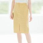 Slit-front Dot Print H-line Skirt