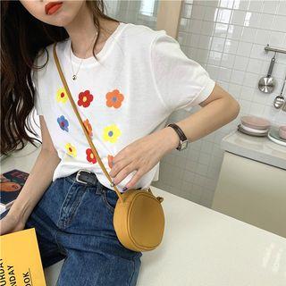 Flower Short-sleeve Slim-fit T-shirt