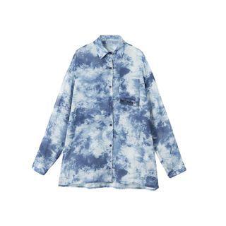 Tie Dye Chiffon Shirt Blue - One Size