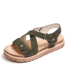 Cross Strap Velcro Platform Sandals
