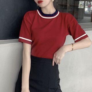 Round Neck Skinny Short Sleeve Top
