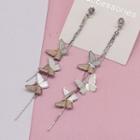 Alloy Butterfly Fringed Earring 1 Pair - As Shown In Figure - One Size