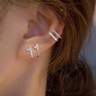Glaze / Rhinestone Sterling Silver Cuff Earring