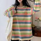 Loose Fit Long-sleeve Striped T-shirt