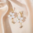 Acrylic Flower Rhinestone Fringed Earring E3349 - 1 Pair - As Shown In Figure - One Size