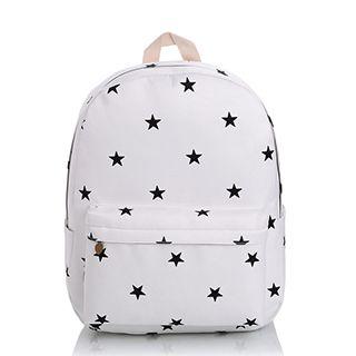 Star Print Canvas Backpack