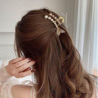 Mermaid Tail Faux Pearl Hair Clamp