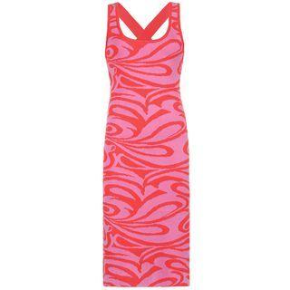 Print Cutout-back Knit Midi Tank Dress