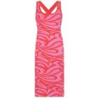 Print Cutout-back Knit Midi Tank Dress