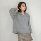 Polo Collar Sweater Gray - One Size