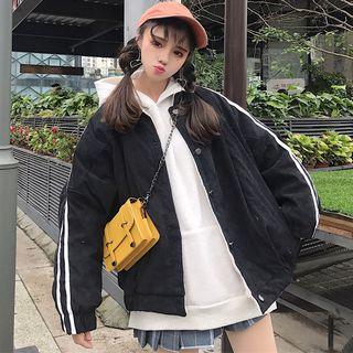 Striped Fleece Lined Corduroy Jacket