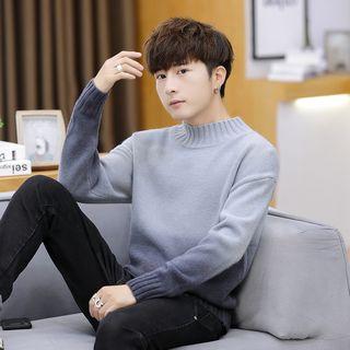 Gradient Mock-turtleneck Sweater