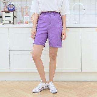 Pocket-patch Colored Shorts