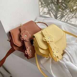 Flower Accent Top Handle Crossbody Bag
