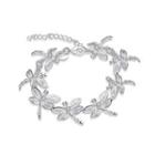 Elegant Dragonfly Bracelet With Austrian Element Crystal Silver - One Size
