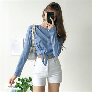 Tie-front Cropped T-shirt