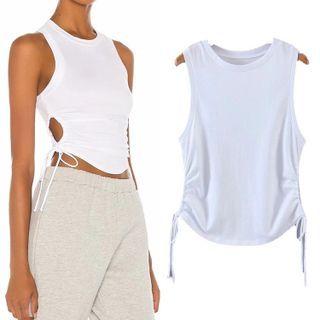 Drawstring Cut-out Tank Top