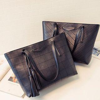 Tassel Faux Leather Tote Bag