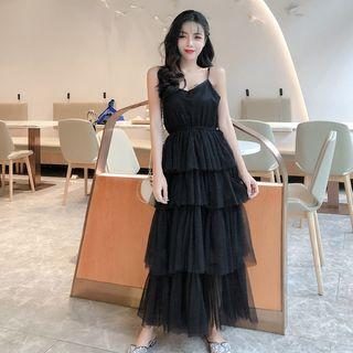 Spaghetti Strap Maxi Layered Dress