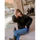 Contrast-drawstring Pullover