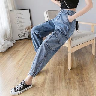 High-waist Cargo Jogger Jeans