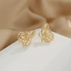 925 Sterling Silver Butterfly Stud Earring 1 Pair - Earrings - Cut-out - Butterfly - One Size