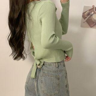 Collar Bow Back Sweater