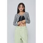 Tie-front Cropped Perforated Cardigan
