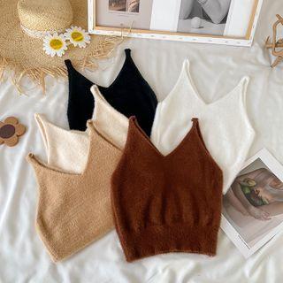 V-neck Furry Camisole Top