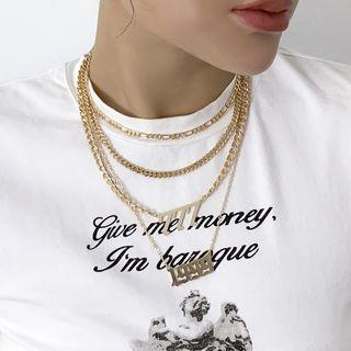 Set Of 4: Alloy Chain Necklace