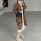 Wool Blend Loose-fit Handmade Coat Brown - One Size