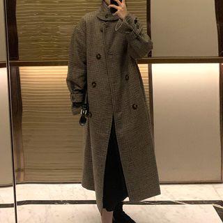Houndstooth Oversize Trench Coat