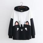 Cat Hoodie Black & White - One Size
