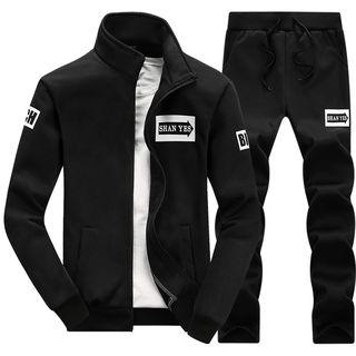 Applique Zip Hooded Jacket / Zip Jacket / Sweatpants / Set