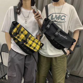 Lettering Snap Buckle Crossbody Bag