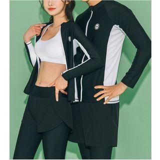 Couple Matching Zip-up Rashguard / Tankini Top / Swim Pants / Shorts / Set