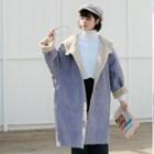 Fleece-lined Corduroy Hooded Coat