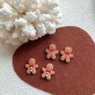 Gingerbread Man Stud Earring / Clip-on Earring