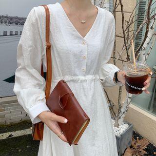 V-neck Long-sleeve Medium Maxi Dress