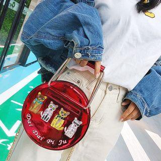 Cat Embroidery Crossbody Bag