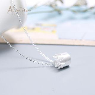 925 Sterling Silver Crown Pendant Necklace
