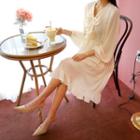 Tie-neck Ruffle-trim Dress