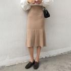 Accordion Pleated Knit Skirt