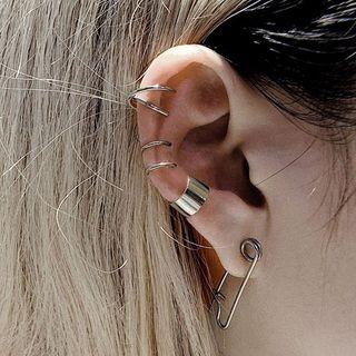Set Of 3: Alloy Cuff Earring (assorted Designs) Set Of 3 - Silver - One Size