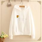 Squirrel Embroidered Long-sleeve Thin Hoodie
