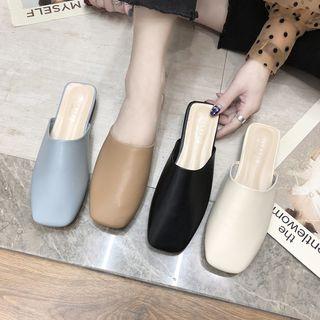 Low Heel Plain Mules