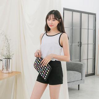 Contrast-piping Cotton Tank Top